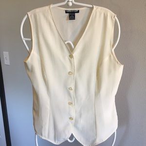 Vintage 100% Silk ivory sleeveless top